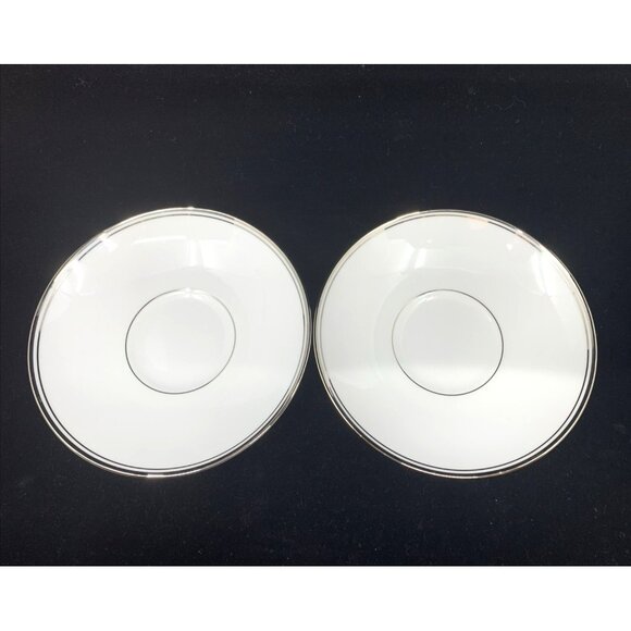 2 Waterford Kilbarry Platinum Cups and Saucers Footed Coffee Tea Fine Bone China - Picture 6 of 12